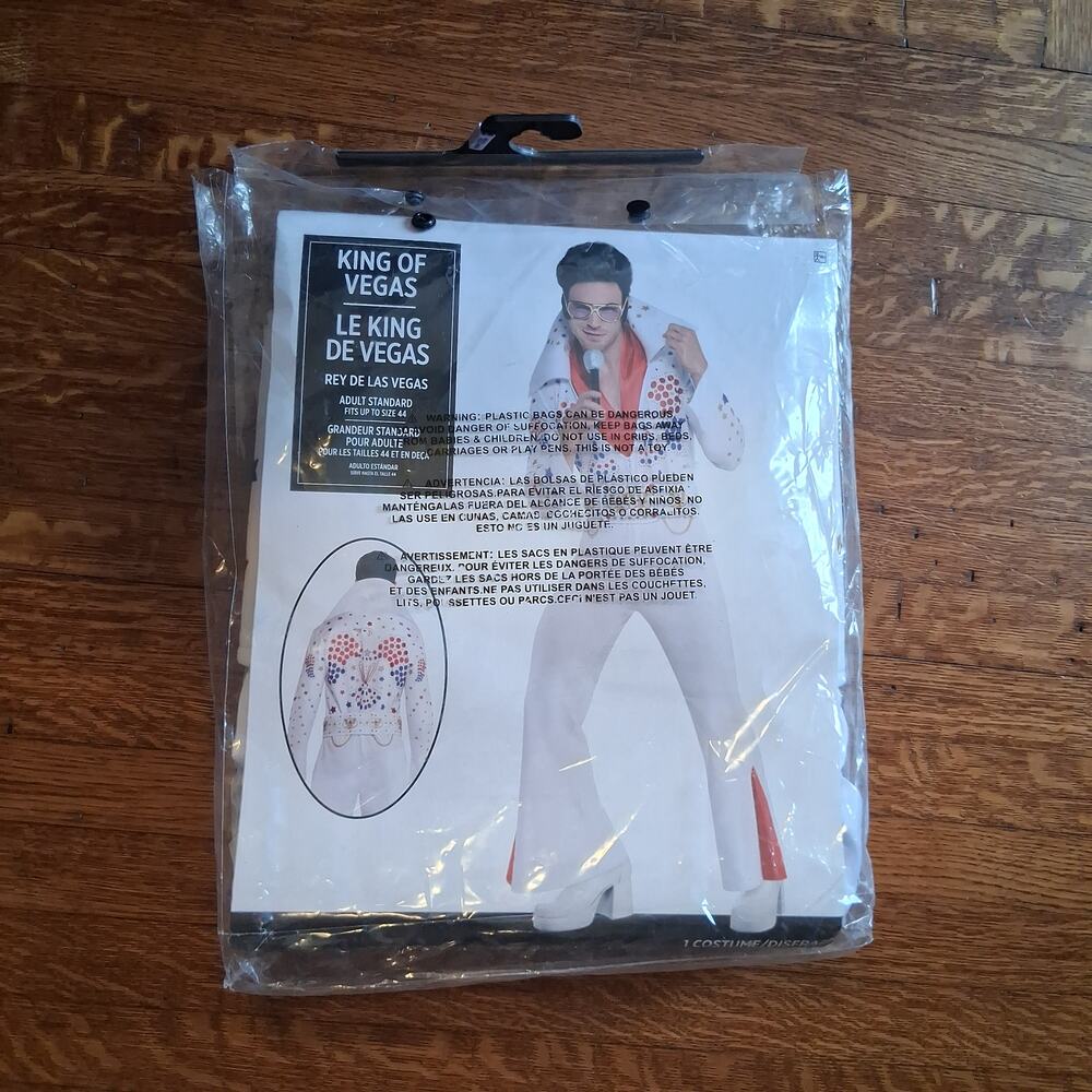 King Of Vegas Elvis new in package costume adult standard up to size 44